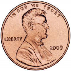 Lincoln penny - obverse ("heads") hesign used since inception.